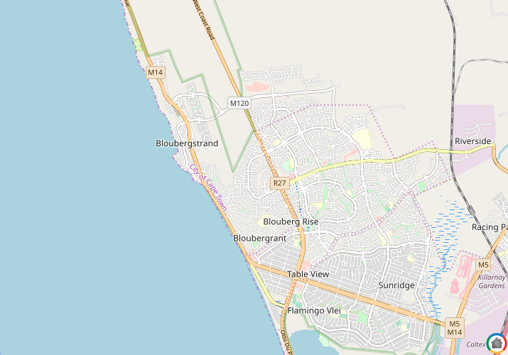 Map location of West Beach